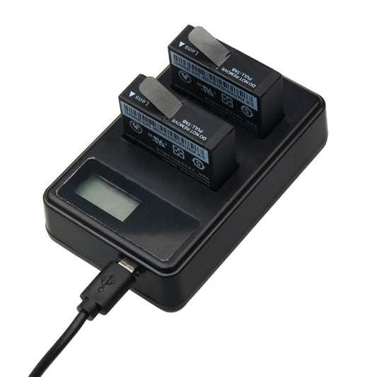 Chargeur double batterie avec écran LCD et câble USB pour caméra de sport Xiaoyi 4K, affichage de la capacité de charge (XM47), chargeur de batterie avec écran LCD