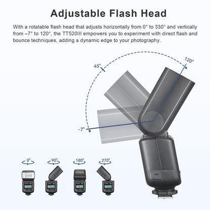 Godox TT520III 433MHz Wireless Triggering Camera Flash Speedlite Light