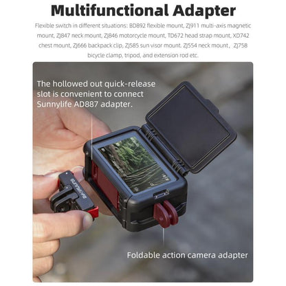For DJI Osmo Action 5 Pro / 4 / 3 Sunnylife Protective Case Frame Mount Adapter Sun Hood Housing Case, For DJI Osmo Action 5 Pro / 4 / 3