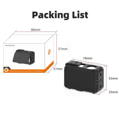 For DJI Osmo Action 5 Pro / 4 / 3 Sunnylife Protective Case Frame Mount Adapter Sun Hood Housing Case, For DJI Osmo Action 5 Pro / 4 / 3