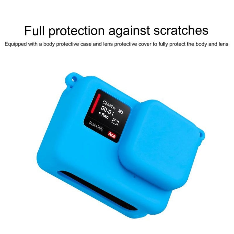 For Insta360 Ace Body Silicone Protective Case with Lens Cap