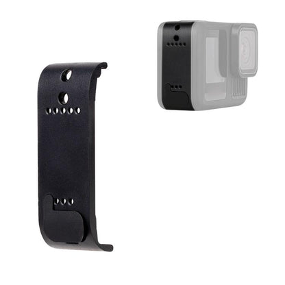 PULUZ ABS Plastic Battery Side Interface Cover with Silicone Plug for GoPro HERO13 Black /12 Black /11 Black /10 Black /9 Black
