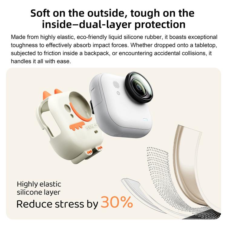 For Insta360 GO Ultra STARTRC Cute Dragon Silicone Protective Cover with Lanyards