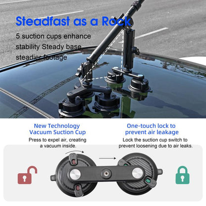 STARTRC Dual-leg Suction Cup and Three-leg Car Suction Cup Mount with Selfie Stick Set
