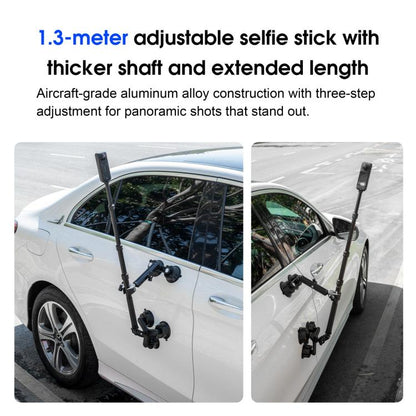 STARTRC Dual-leg Suction Cup and Three-leg Car Suction Cup Mount with Selfie Stick Set