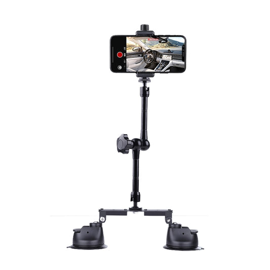 Dual-leg Suction Cup Articulating Friction Magic Arm Phone Clamp Mount, Dual-leg Suction Cup Magic Arm