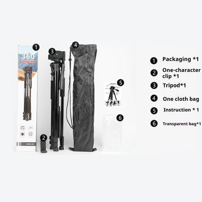 360 Universal Selfie Live Tripod Mount with Head & Phone Clamp, Selfie Live Tripod