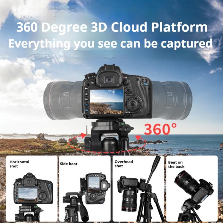 360 Universal Selfie Live Tripod Mount with Head & Phone Clamp, Selfie Live Tripod