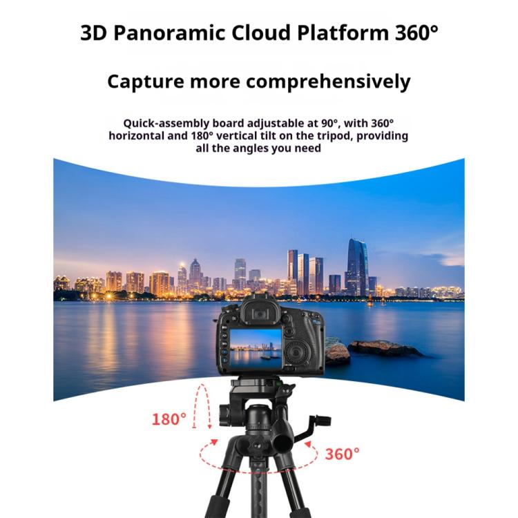 360 Universal Selfie Live Tripod Mount with Head & Phone Clamp, Selfie Live Tripod
