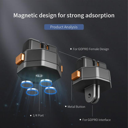 STARTRC VCR Snap-Mag Magnetic Quick Release Base Mount For GoPro, Snap-Mag Magnetic Base