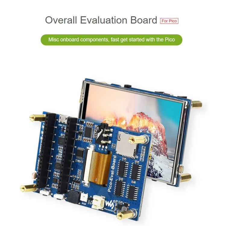 Carte d'évaluation globale Waveshare 3,5 pouces IPS pour Raspberry Pi Pico, divers composants embarqués pour faciliter l'évaluation du RP2040, 20159