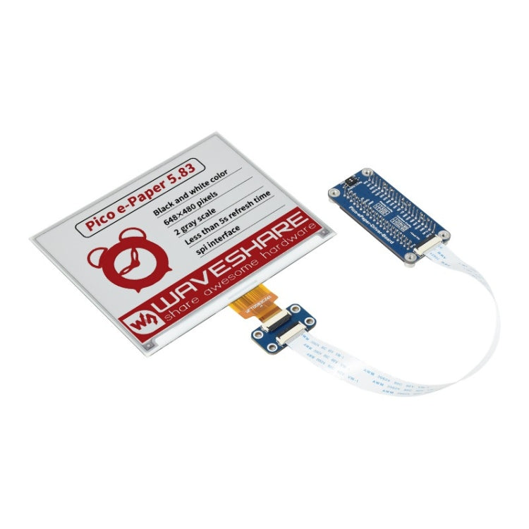 Module d'affichage e-Paper e-Ink Waveshare 5,83 pouces 648x480 pixels, rouge, noir et blanc (B) pour Raspberry Pi Pico, interface SPI, 20127