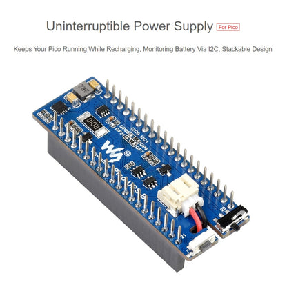 Module UPS Waveshare Alimentation sans interruption Module de batterie Li-Po 600mAh Carte empilable pour Raspberry Pi Pico, UPS