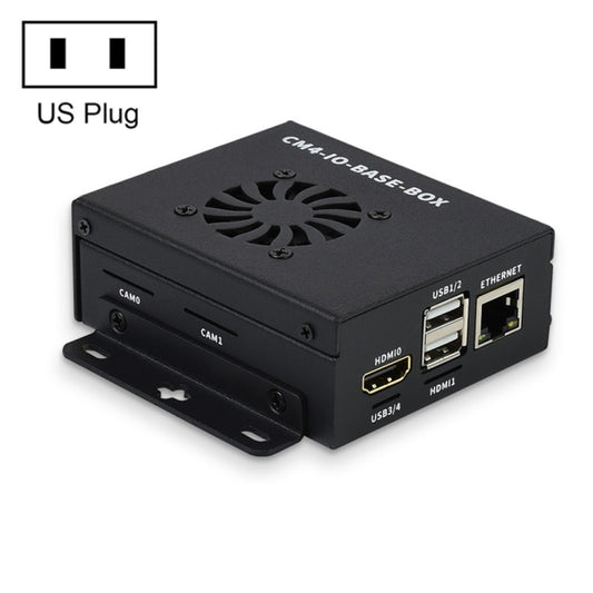 Waveshare Mini IO Board Full Ver Mini-Ordinateur Boîtier de Base avec Boîtier Métallique et Ventilateur pour Raspberry Pi CM4, Mini IO Board Full Ver