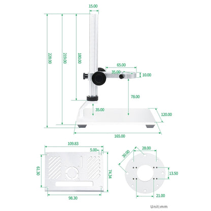 Kit microscope Raspberry Pi avec écran 4,3 pouces Waveshare, module caméra 12MP avec support, prise US