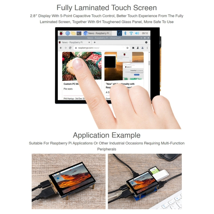 Écran tactile Waveshare 2,8 pouces entièrement laminé pour Raspberry Pi CM4