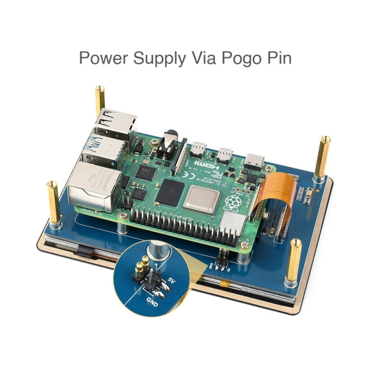 Écran tactile capacitif IPS Waveshare 5 pouces 800 x 480 pour Raspberry Pi, interface DSI