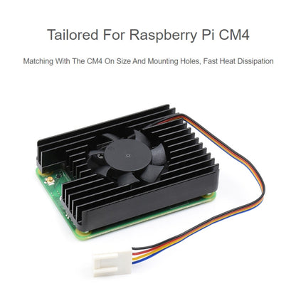 Waveshare Dedicated All-in-One 3007 Cooling Fan for Raspberry Pi CM4, Speed Adjustable, with Thermal Tapes