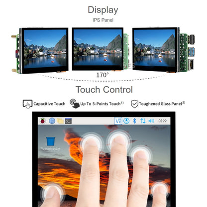 Écran LCD IPS tactile capacitif HDMI Waveshare de 3,5 pouces (E), 640 x 480, prise audio, prise audio 3,5 pouces