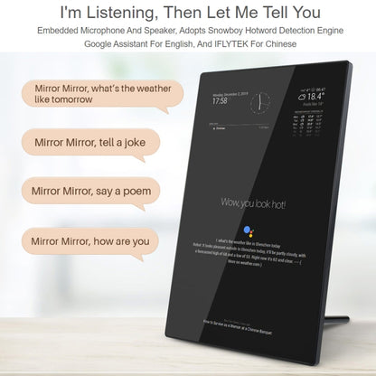 Waveshare 13,3 pouces Magic Mirror, assistant vocal, contrôle tactile