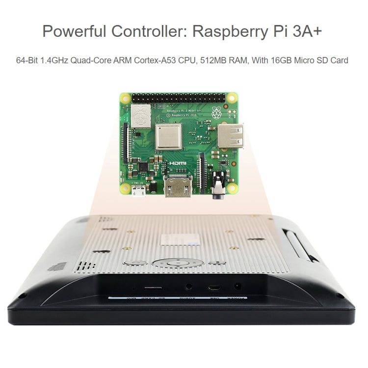 Mini-ordinateur Waveshare 13,3 pouces alimenté par Raspberry Pi 3A+, écran tactile HD