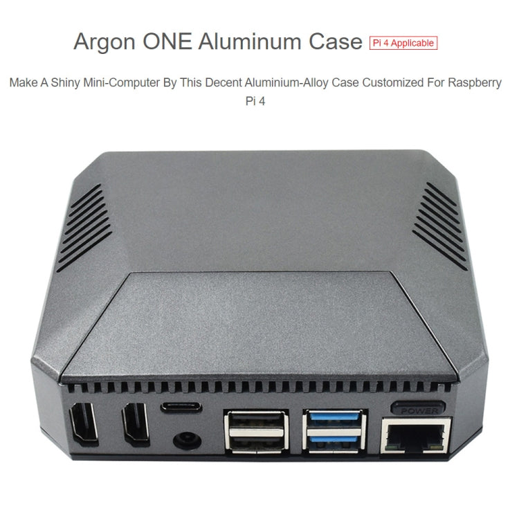 Boîtier en aluminium Waveshare Argon One pour Raspberry Pi 4, avec bouton d'alimentation sécurisé, Argon One
