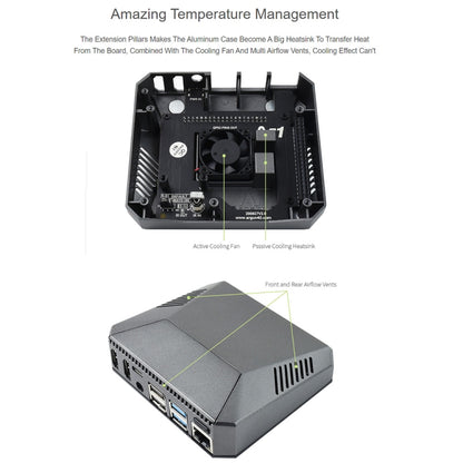 Boîtier en aluminium Waveshare Argon One pour Raspberry Pi 4, avec bouton d'alimentation sécurisé, Argon One