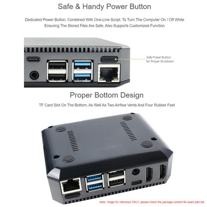 Boîtier en aluminium Waveshare Argon One pour Raspberry Pi 4, avec bouton d'alimentation sécurisé, Argon One