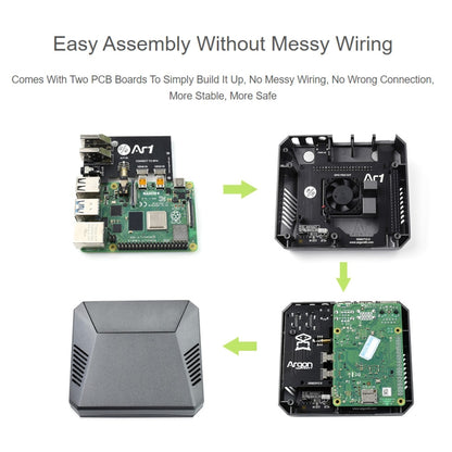 Boîtier en aluminium Waveshare Argon One pour Raspberry Pi 4, avec bouton d'alimentation sécurisé, Argon One