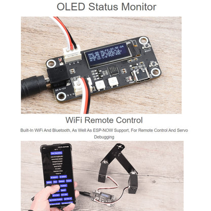 Carte d'extension de pilote de servomoteur Waveshare ESP32, Wi-Fi et BT intégrés, 21593