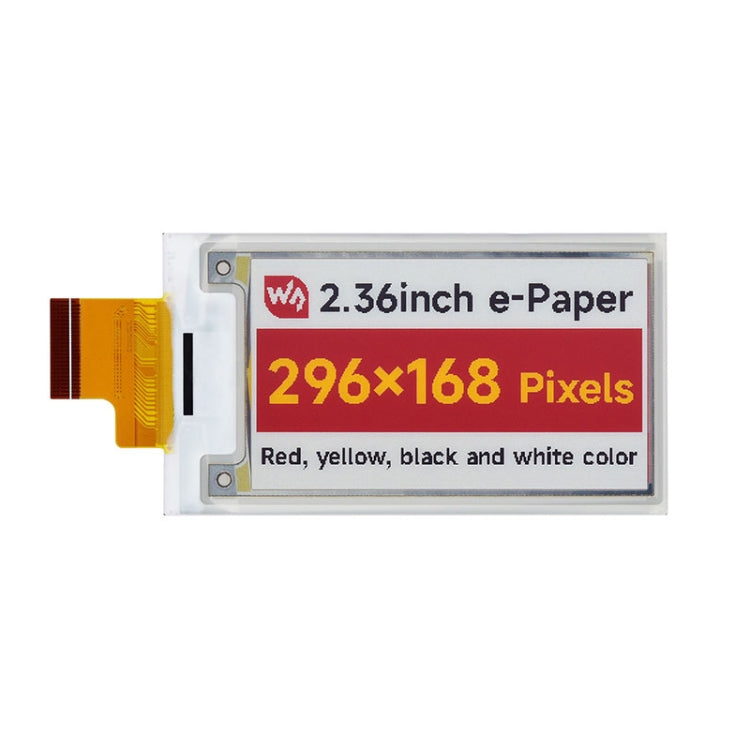Waveshare 2,36 pouces 296 x 168 E-Paper (G) à panneau d'affichage brut Rouge Jaune Noir Blanc, 22752