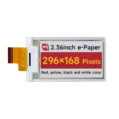 Waveshare 2,36 pouces 296 x 168 E-Paper (G) à panneau d'affichage brut Rouge Jaune Noir Blanc, 22752