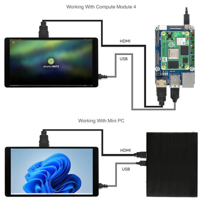 Écran LCD tactile capacitif IPS Waveshare 5,5 pouces 1440 x 2560 2K pour Raspberry Pi, interface HDMI, 5,5 pouces