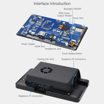 Écran LCD tactile capacitif IPS Waveshare 5,5 pouces 1440 x 2560 2K pour Raspberry Pi, interface HDMI, 5,5 pouces