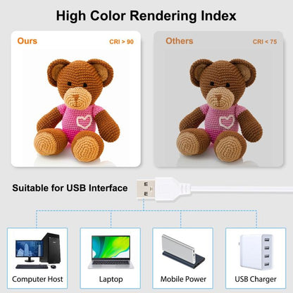 23cm Ring LED Panel Folding Portable Light Photo Lighting Studio Shooting Tent Box Kit with 6 Colors Backdrops (Black, White, Yellow, Red, Green, Blue), Unfold Size: 24cm x 23cm x 23cm