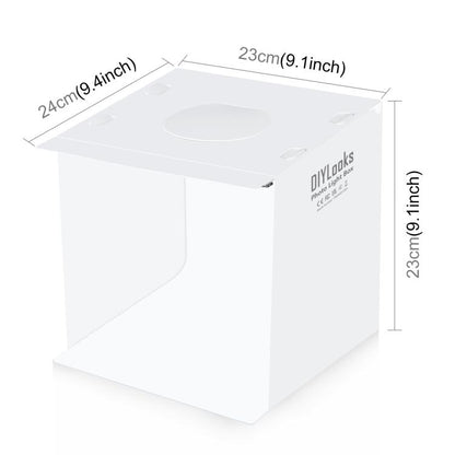 20cm Include 2 LED Panels Folding Portable 1100LM Light Photo Lighting Studio Shooting Tent Box Kit with 2 Colors Backdrops (Black, White), Unfold Size: 24cm x 23cm x 23cm