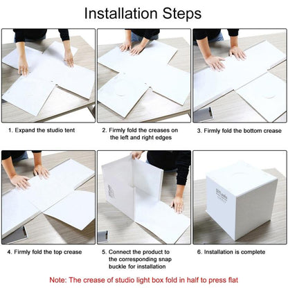 20cm Include 2 LED Panels Folding Portable 1100LM Light Photo Lighting Studio Shooting Tent Box Kit with 2 Colors Backdrops (Black, White), Unfold Size: 24cm x 23cm x 23cm