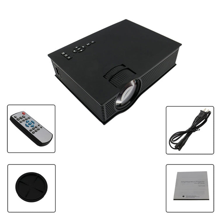 UC68 1200 Lumens HD 800 x 480 Digital LED Projector with Remote Control, Support USB / SD / VGA / HDMI