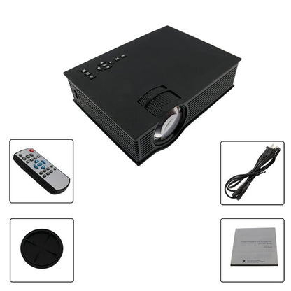 UC68 1200 Lumens HD 800 x 480 Digital LED Projector with Remote Control, Support USB / SD / VGA / HDMI