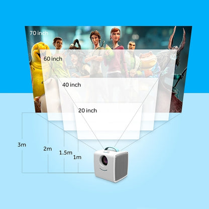 W-S1 10W Children Video Projector 30 Lumens HD 1080P LCD Technology, Support AV / USB / Mini SD Card / HDMI / Audio