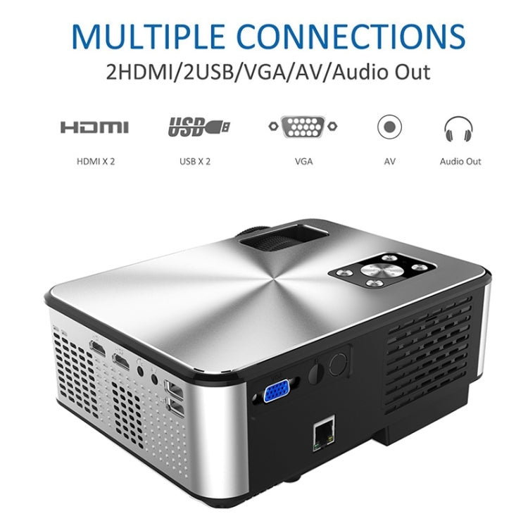 Cheerlux C9 2800 Lumens 1920x1080P HD Same Screen Smart Projector, Support HDMI x 2 / USB x 2 / VGA / AV