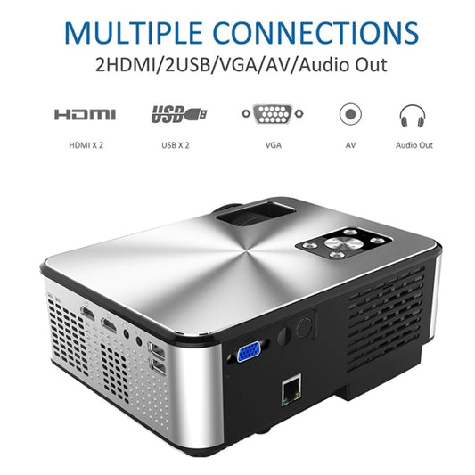 Cheerlux C9 2800 Lumens 1920x1080P HD Same Screen Smart Projector, Support HDMI x 2 / USB x 2 / VGA / AV