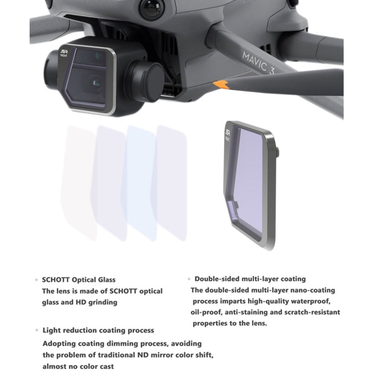 JSR Drone ND1000 Lens Filter for DJI Mavic 3, ND1000