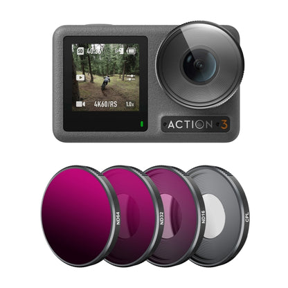 For DJI Action 3 STARTRC 4 in 1 ND16 + ND32 + ND64 + CPL Lens Filter, For DJI Action 3 (ND16/32/64/CPL)