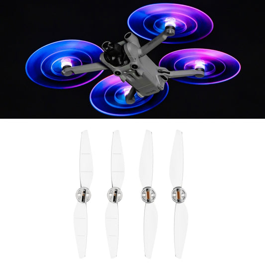 For DJI Mini 4 Pro / Mavic Mini 3 Pro STARTRC 2 Pairs Color LED Flash Lamp Low Noise Propellers, For DJI Mavic Mini 3 Pro