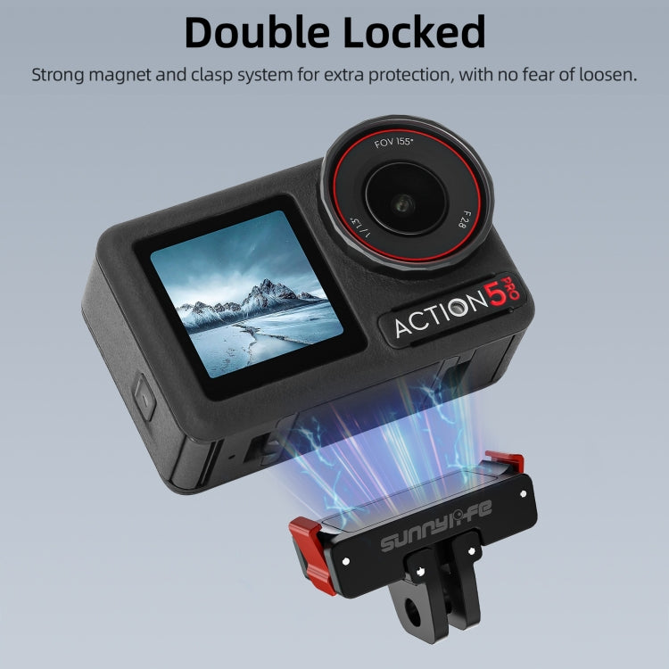 For DJI Osmo Action 5 Pro / 4 / 3 Sunnylife Foldable Magnetic Quick Release Mount Action Camera Selfie Stick Tripod Adapter Cam Stand, AD887 For DJI Osmo 360 / Action 5 Pro