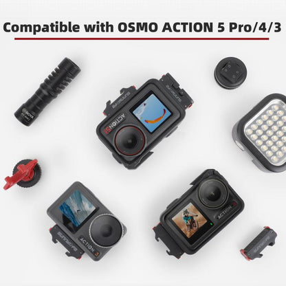 For DJI Osmo Action 5 Pro / 4 / 3 Sunnylife Magnetic Quick-Release Cold Shoe Adapter Action Camera Fill Light Microphone Adapter, AD938 For DJI Osmo 360 / Action 5 Pro