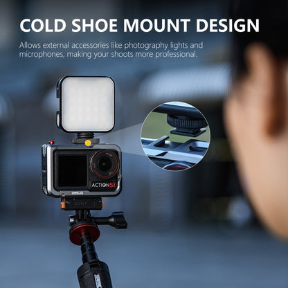For DJI Osmo Action 5 Pro STARTRC Metal Cage Expansion Adapter Frame with Cold Shoe, For DJI Osmo Action 5 Pro