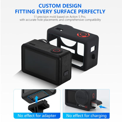 Pour l'étui de protection en silicone STARTRC avec couvercle d'objectif pour DJI Osmo Action 5 Pro