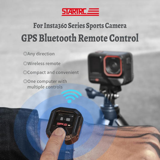جهاز تحكم عن بعد بلوتوث مزود بنظام تحديد المواقع العالمي (GPS) من STARTRC لسلسلة Insta360 X4 / سلسلة Ace Pro / سلسلة GO 3S، لسلسلة Insta360 X4